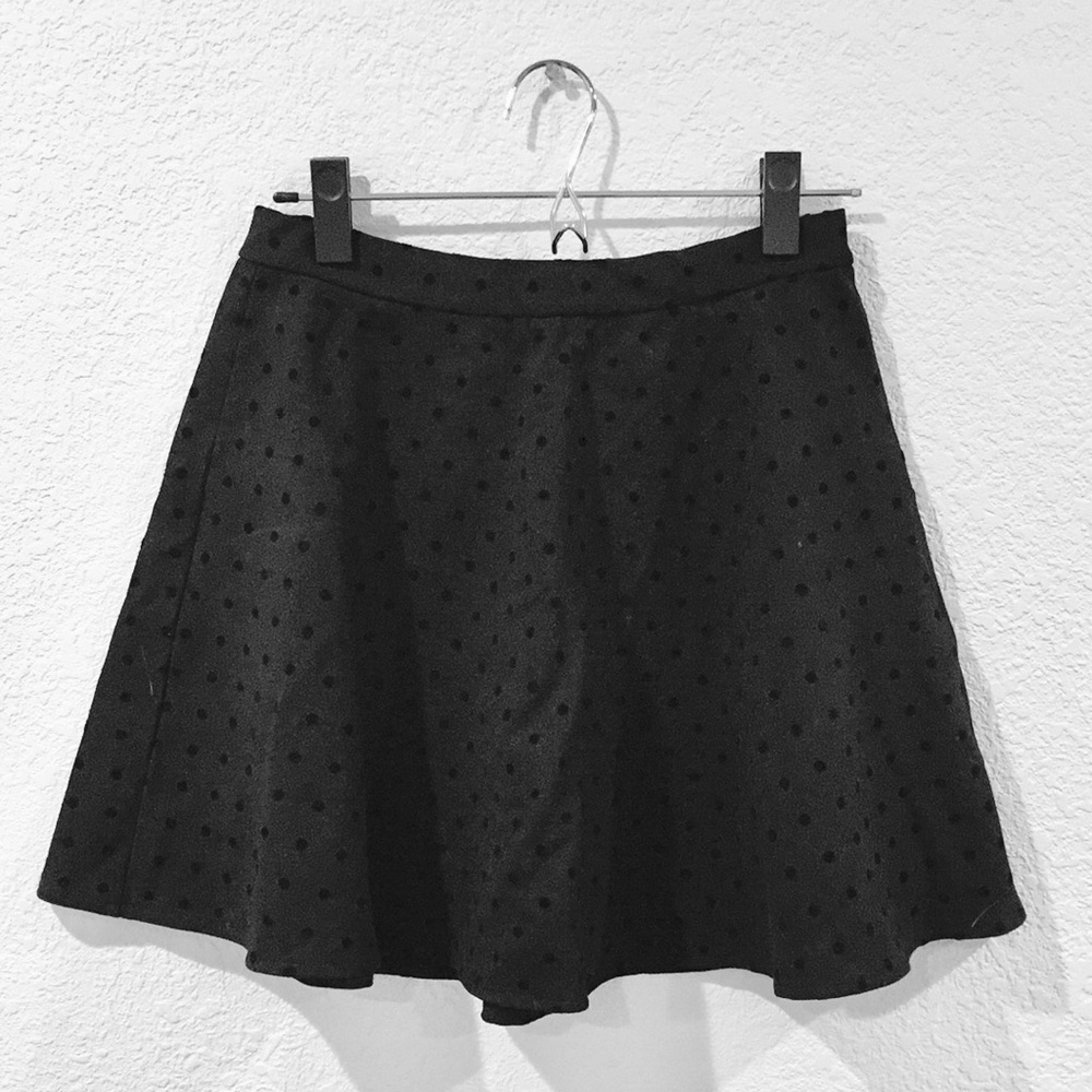 Madewell black polka dot circle skirt size 6